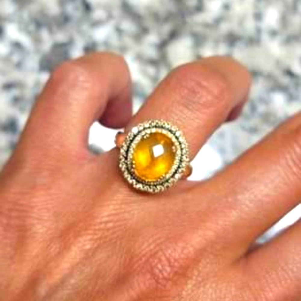 14K gold Citrine diamond ring size 7